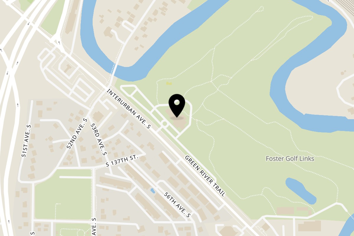 Map showing the location of Pasifika NW Grill & Bar Seattle on 13500 Interurban Ave S in Seattle